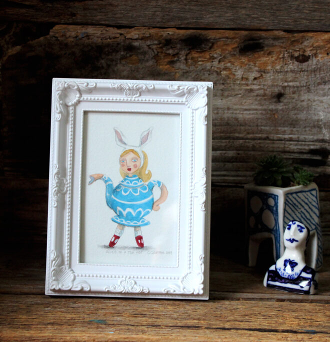 Alice In A Teapot, Watercolour