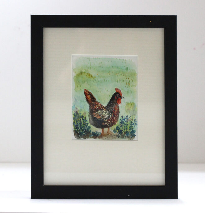 Annie's Hen, watercolour 2020