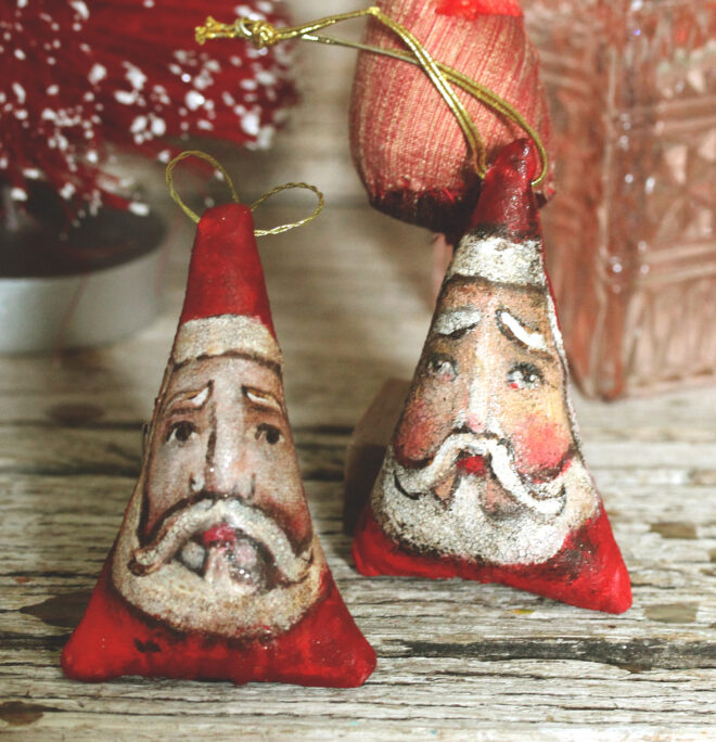 Hand painted Santa decorations