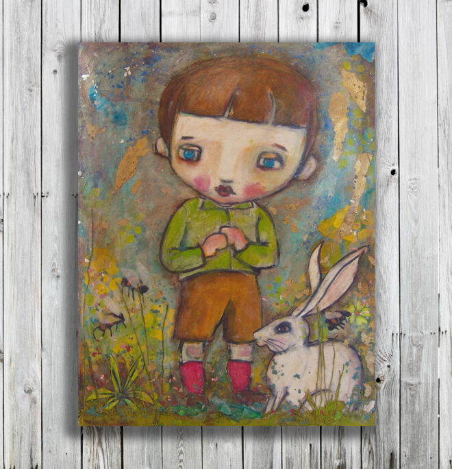 Ollie With his Rabbit
