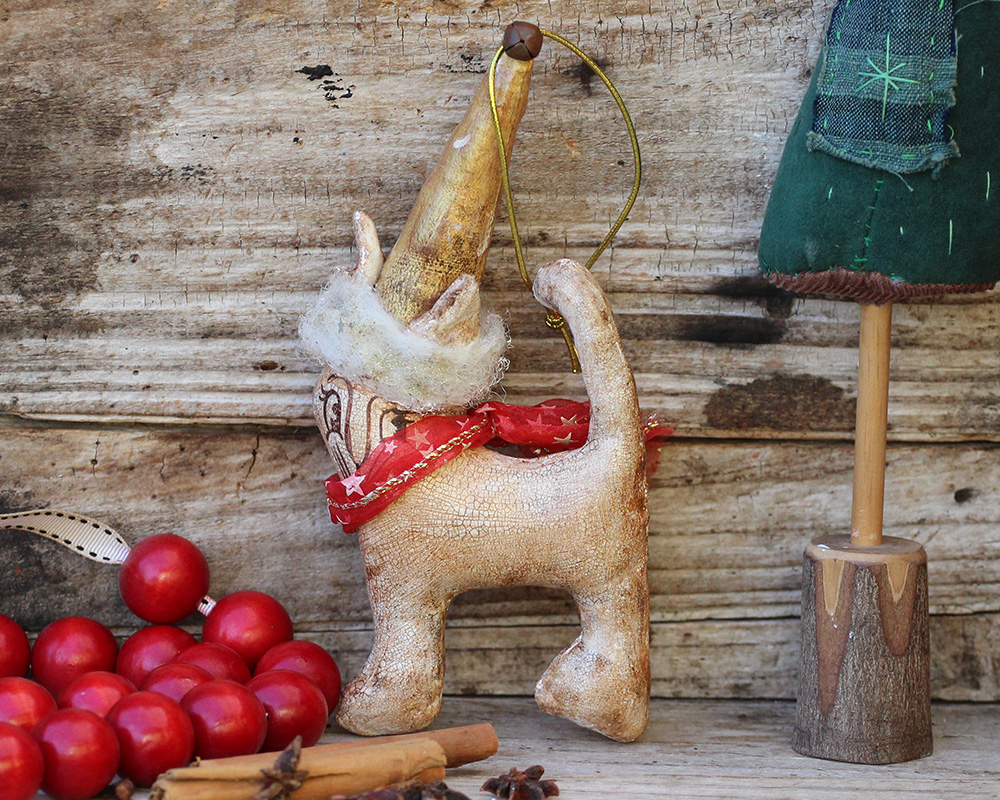 Cat, Vintage Style Tree Decoration - Image 3