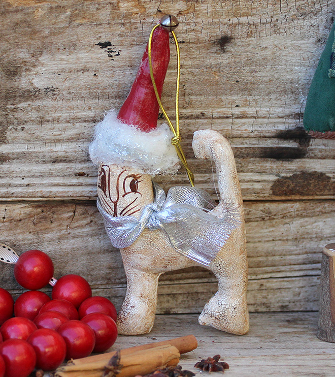 Cat, Vintage Style Tree Decoration