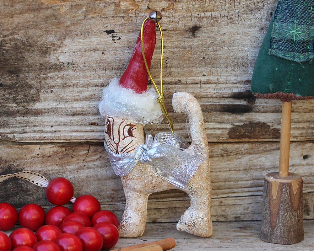 Cat, Vintage Style Tree Decoration - Image 2