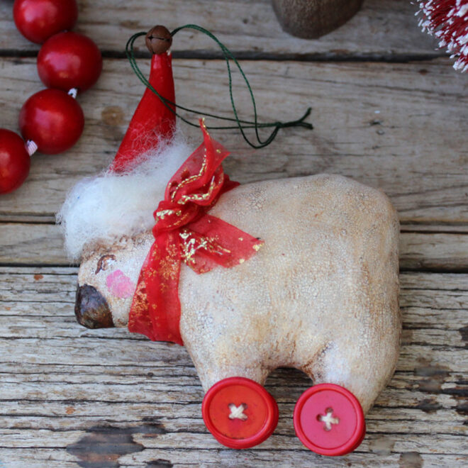 Wombat, Vintage Style Tree Decoration